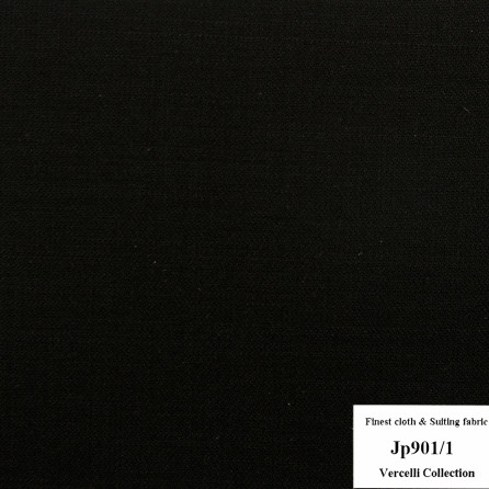 Jp901/1 Vercelli CVM - Vải Suit 95% Wool - Đen Trơn